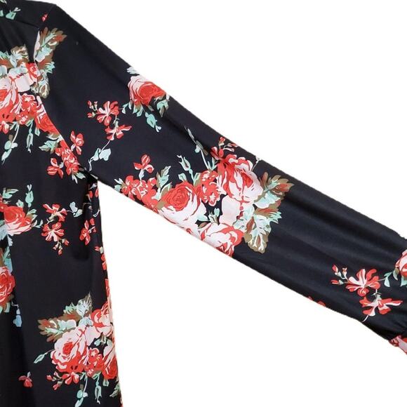 Ecowish 70s Asian Inspired Floral Open Front Cardigan Lightweight Women's XL - Picture 6 of 7